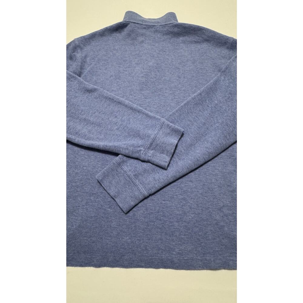Polo Ralph Lauren Mens Small Blue 1/4 Zip Estate Rib Pullover Mock Neck Preppy - Picture 4 of 11